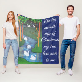 Cobertor De Velo A Flock of Seven Swans-A-Swimming