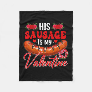 Cobertor De Velo A Linguiça Dele É Meu Dia dos Namorados Camiseta A