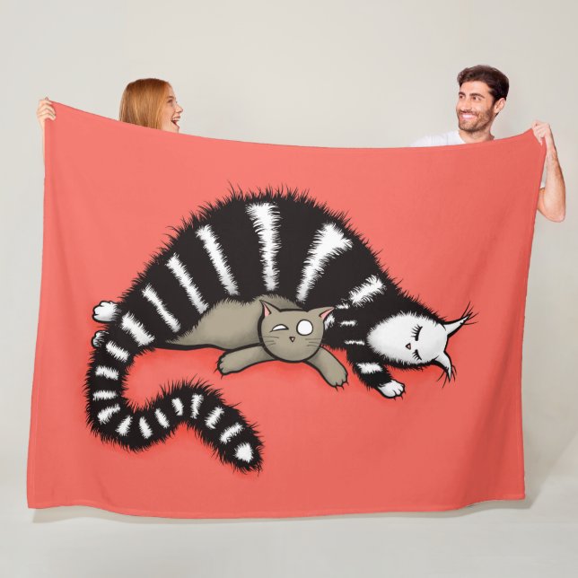 Cobertor De Velo A mãe do gato protege seu miúdo bonito do gatinho (In Situ)