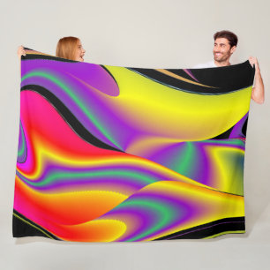 Cobertor De Velo A magia das cores do Rainbowart Abstrato 3D