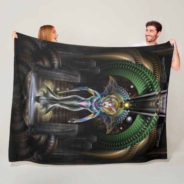 Cobertor De Velo A Majestade De Trilia Fractal Fantasy Retrato (In Situ)