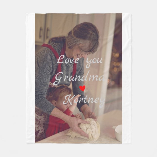 Cobertor De Velo A melhor vovó de colagem fotográfica que te amamos (Frente)