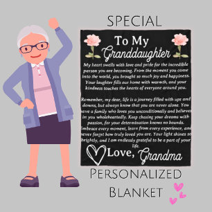 Cobertor De Velo À Minha neta PEONY Personalizado Blanket