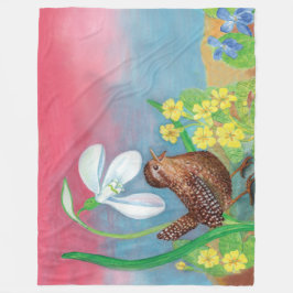 Cobertor De Velo A neve e o pássaro-verde convocam o primavera