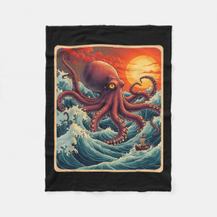Cobertor De Velo A Onda De Excelente Do Octopus Retro Anime Ja De K