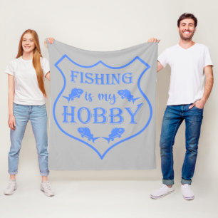Cobertor De Velo A pesca é meu hobby escudo citação no brasão