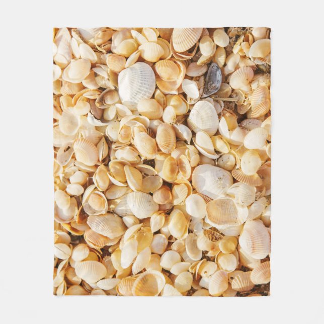 Cobertor De Velo A praia de verão texturizou Seashell. (Frente)