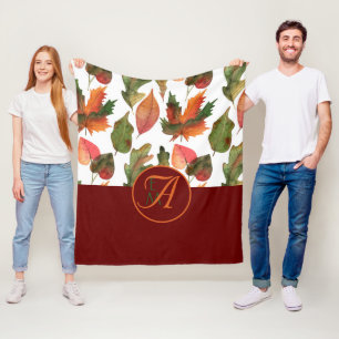 Cobertor De Velo A Queda de Monogramas deixa o Decor de outono de B