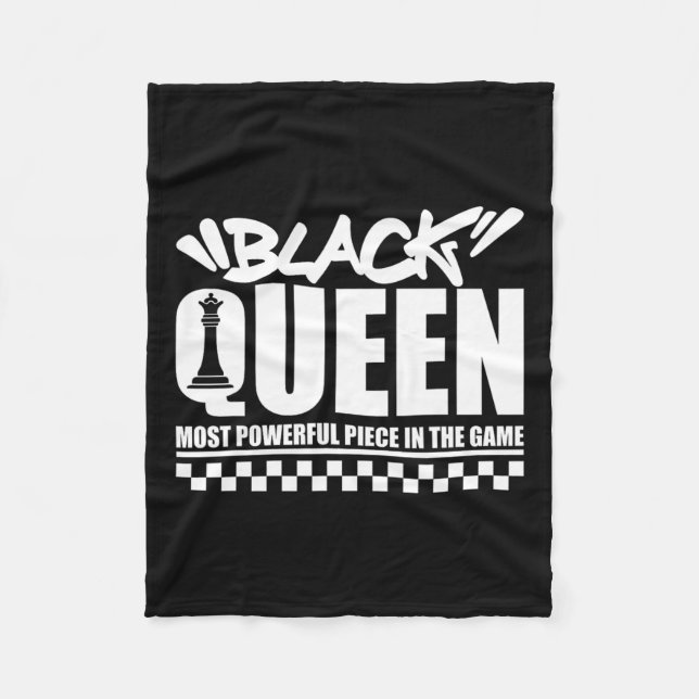 Cobertor De Velo A Rainha Negra Mais Poderosa Xadrez Afro-Americano (Frente)