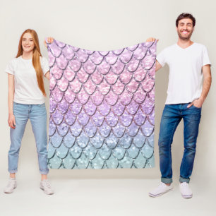 Cobertor De Velo A Sereia Escala nas Garotas do Unicórnio brilha #