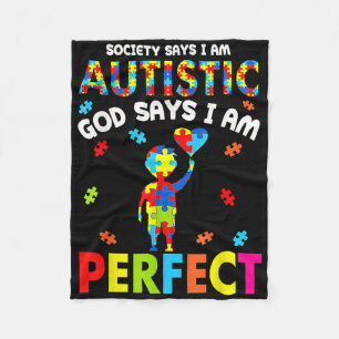 Cobertor De Velo A Sociedade Diz Que Eu Sou Autista Deus Diz Que Eu