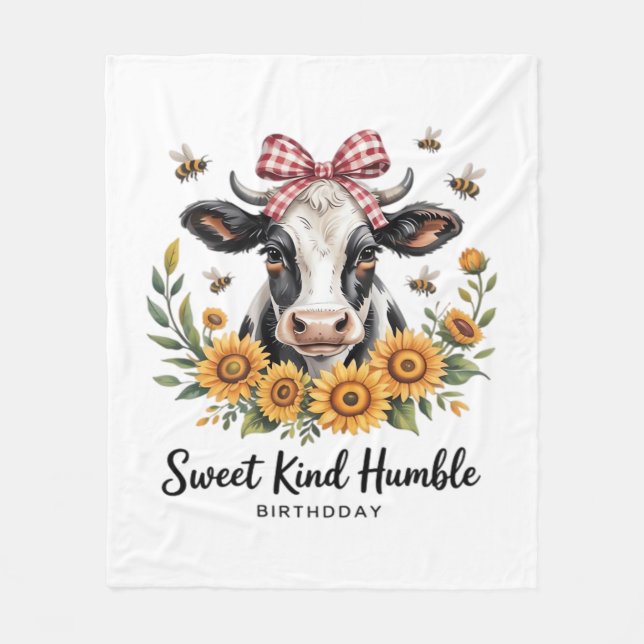 Cobertor De Velo A Vaca de Morango Ama Clássica T-Shi (Frente)