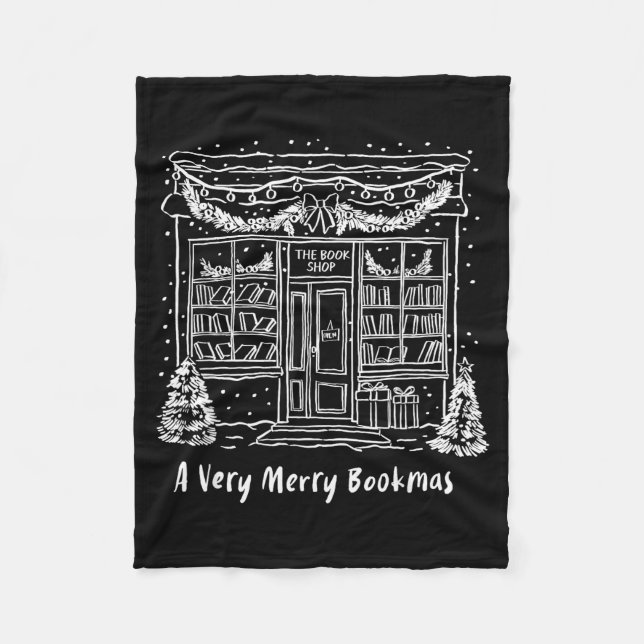 Cobertor De Velo A Very Merry Bookmas Cozy Christmas Bookstore Holi (Frente)
