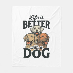 Cobertor De Velo A Vida Clássica é Melhor Com um Cão Desenho Vetori