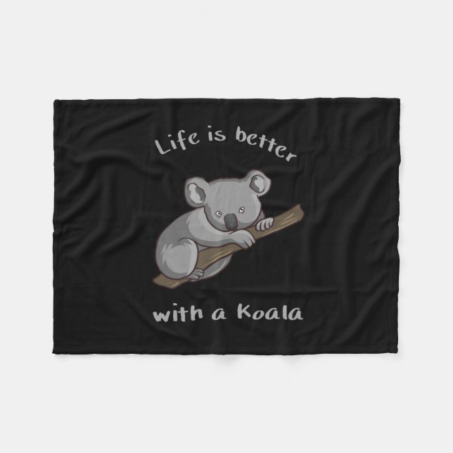 Cobertor De Velo A Vida É Melhor Com Koala (Frente (Horizontal))