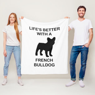 Cobertor De Velo a vida é melhor com um bulldog francês