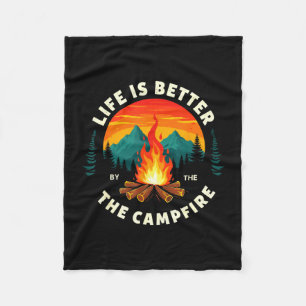 Cobertor De Velo A vida é melhor junto à fogueira de acampamento ca