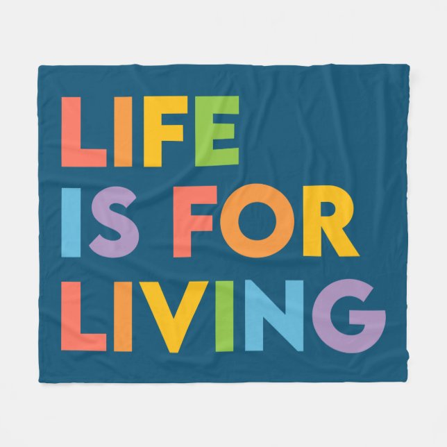 Cobertor De Velo A vida é para viver (Frente (Horizontal))