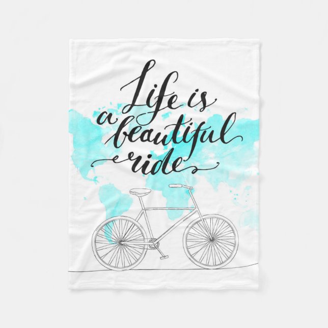 Cobertor De Velo A vida é um azul bonito do passeio (Frente)