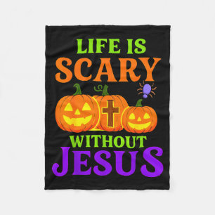 Cobertor De Velo A Vida É Y Sem Jesus Halloween Cristão