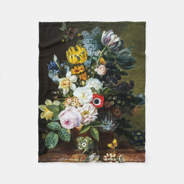 Cobertor De Velo A Vida Estática com a Pintura das Flores (Frente)