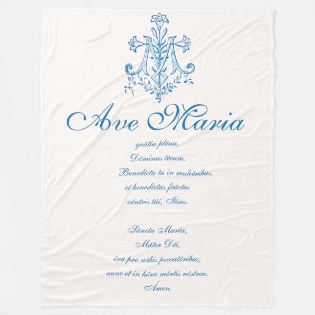 Cobertor De Velo A Virgem Abençoada Maria Ave Maria Prayer (Frente)