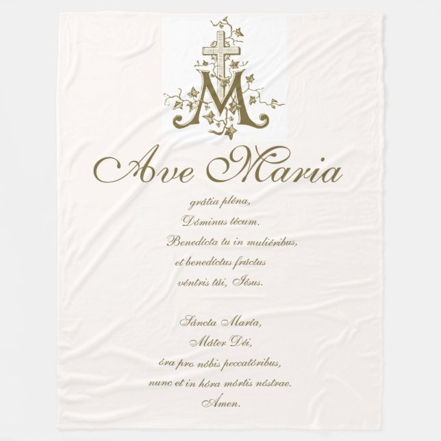 Cobertor De Velo A Virgem Abençoada Maria Ave Maria Prayer (Frente)