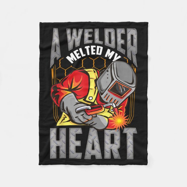 Cobertor De Velo A Welder Melted My Heart Valentine Wife Girlfriend (Frente)