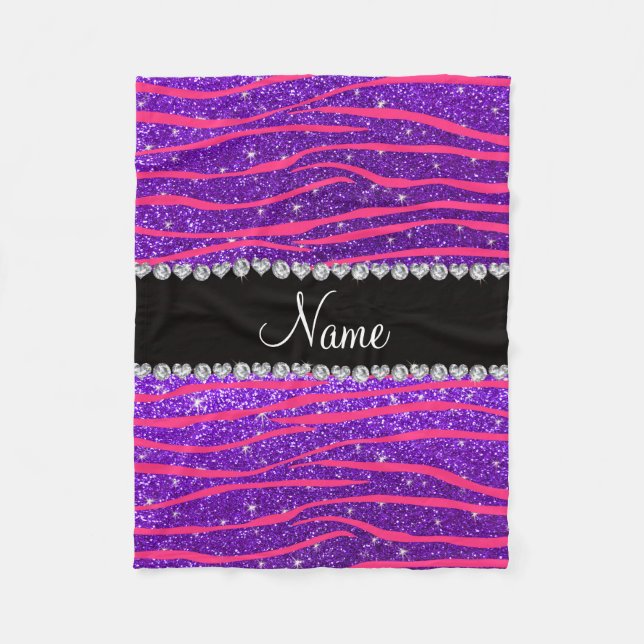 Cobertor De Velo A zebra conhecida feita sob encomenda do rosa (Frente)