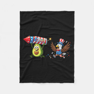 Cobertor De Velo Abacate Engraçado Bandeira Americana Dos EUA Dia D