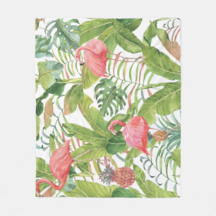 Cobertor De Velo Abacaxi Tropical Flamingo: Padrão Desenhado À Mão