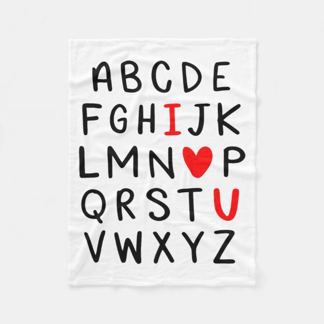 Cobertor De Velo Abc Alphabet I Love You Englieacher Valentines  (Frente)