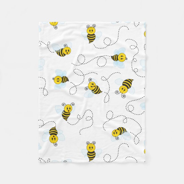 Cobertor De Velo Abeja Melífera Amarela Preta Voando (Frente)