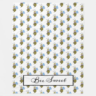 Cobertor De Velo Abelha bonito da aguarela com sorriso feliz