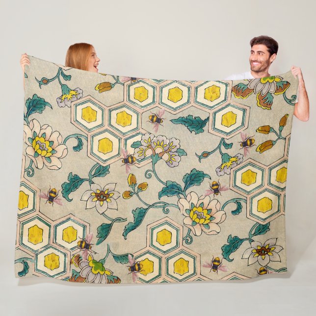 COBERTOR DE VELO ABELHAS DE MEL, CERVEJAS, FLORES DE PRIMAVERA (In Situ)
