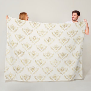 Cobertor De Velo Abelhas de ouro com padrão coroa