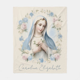 Cobertor De Velo Abençoada Mary Rosas Rosa Religiosas Florais Relig