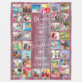 Cobertor De Velo Abençoe esta família com amor 32 Foto Collage