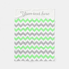 Cobertor De Velo Aberto de Texto Personalizado Verde, Branco e Cinz