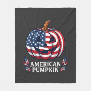 Cobertor De Velo Abóbora Americana Halloween Bandeira EUA Estrelas