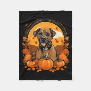 Cobertor De Velo Abóbora Black Mouth Cur Cão Halloween Dia de Ação