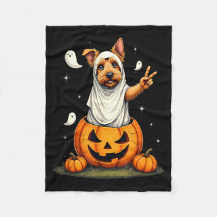 Cobertor De Velo Abóbora Boo Fantasma Terrier Escocês Cachorro Hall