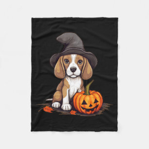 Cobertor De Velo Abóbora Cachorro Beagle Chapéu de Bruxa de Hallowe