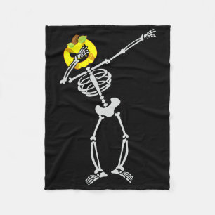 Cobertor De Velo Abóbora de Halloween de softball Esqueleto Dabbing