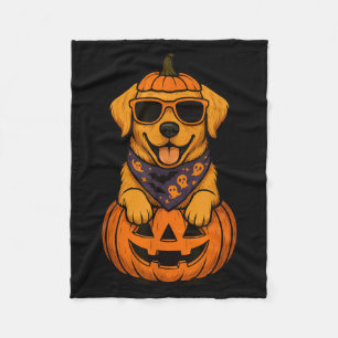 Cobertor De Velo Abóbora de Halloween do Labrador Retriever Amarelo