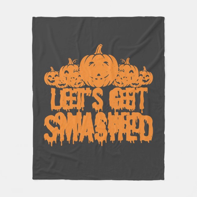 Cobertor De Velo Abóbora de Halloween Vamos Esmagar (Frente)