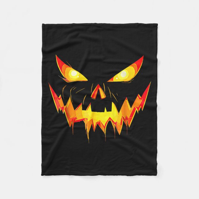 Cobertor De Velo Abóbora de rosto de Jack o Lantern Halloween assus (Frente)