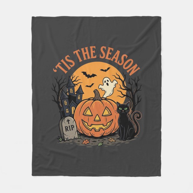 Cobertor De Velo Abóbora Engraçada Desenho de Piada de Halloween2 ( (Frente)