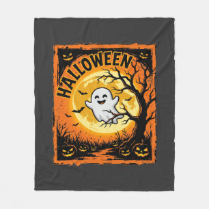 Cobertor De Velo Abóbora Fantasma de Halloween Árvore Assombrada