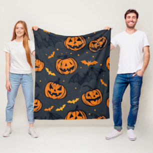 Cobertor De Velo Abóboras fofas e Halloween fofo